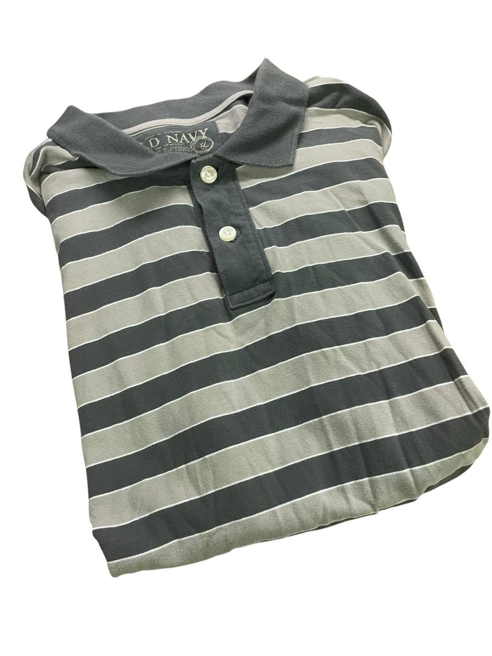 Old Navy vintage Men's Striped Polo Shirt - Charcoal & Light Gray like new
